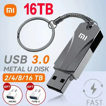 Xiaomi MIJIA Original 16TB 2TB USB 3.0 Flash Drive High-Speed Pen Drive 1TB Metal Waterproof USB Memory For Computer Storage De