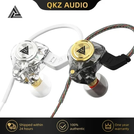 Qkz ak3 le fone de ouvido com fio com microfone alta fidelidade monitor música baixo fones com cancelamento ruído para esporte jogos