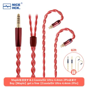 NICEHCK cabo de bordo para obter 1 peça CoaxialSir Ultra Wire 4,4 mm 2 pinos gratuitamente